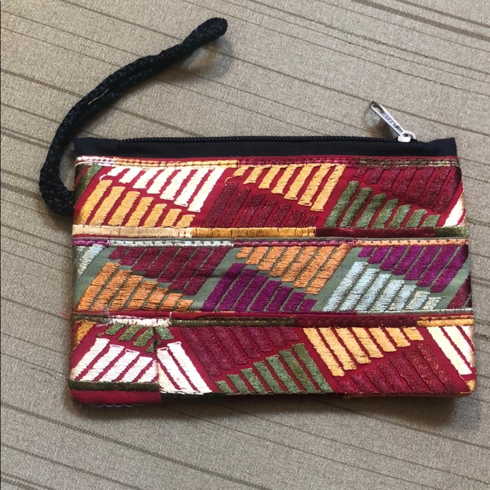 Embroidered wristlet